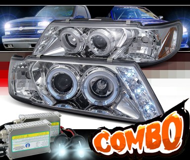 HID Xenon + SPEC-D® Halo LED Projector Headlights - 95-99 Nissan Sentra