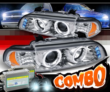 HID Xenon + SPEC-D® Halo LED Projector Headlights - 97-00 BMW 528i E39