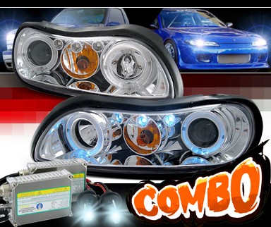 HID Xenon + SPEC-D® Halo LED Projector Headlights - 97-03 Chevy Malibu