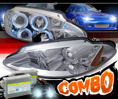 HID Xenon + SPEC-D® Halo LED Projector Headlights - 98-04 Dodge Intrepid