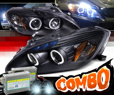 HID Xenon + SPEC-D® Halo LED Projector Headlights (Black) - 00-03 Honda S2000