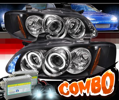 HID Xenon + SPEC-D® Halo LED Projector Headlights (Black) - 00-03 Nissan Sentra