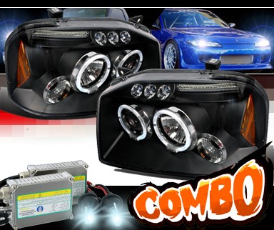 HID Xenon + SPEC-D® Halo LED Projector Headlights (Black) - 01-04 Nissan Frontier