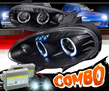 HID Xenon + SPEC-D® Halo LED Projector Headlights (Black) - 01-05 Mazda Miata MX5 MX-5
