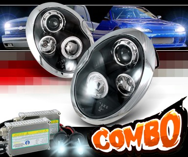 HID Xenon + SPEC-D® Halo LED Projector Headlights (Black) - 02-06 Mini Cooper