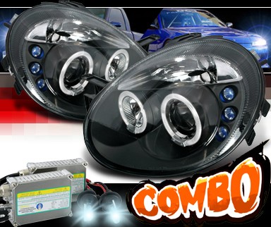 HID Xenon + SPEC-D® Halo LED Projector Headlights (Black) - 03-05 Dodge Neon (incl. SRT-4)