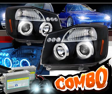 HID Xenon + SPEC-D® Halo LED Projector Headlights (Black) - 04-07 Nissan Armada