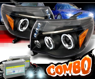 HID Xenon + SPEC-D® Halo LED Projector Headlights (Black) - 05-11 Toyota Tacoma