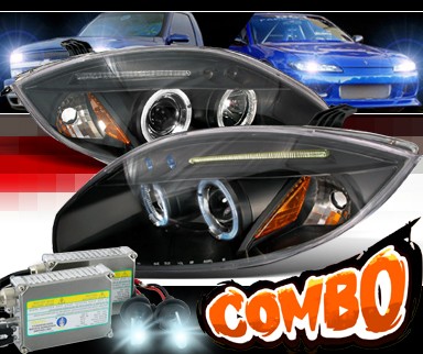 HID Xenon + SPEC-D® Halo LED Projector Headlights (Black) - 06-10 Mitsubishi Eclipse