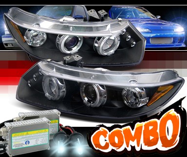 HID Xenon + SPEC-D® Halo LED Projector Headlights (Black) - 06-11 Honda Civic 4dr