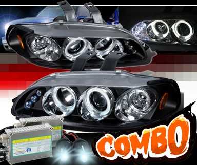 HID Xenon + SPEC-D® Halo LED Projector Headlights (Black) - 92-95 Honda Civic All (incl. EG Hatch)