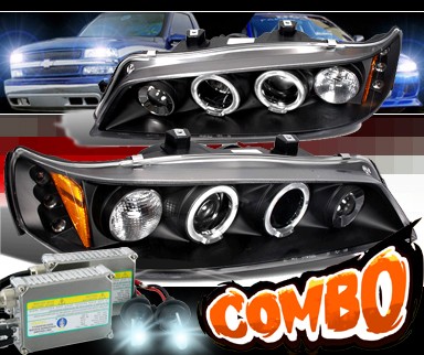 HID Xenon + SPEC-D® Halo LED Projector Headlights (Black) - 94-97 Honda Accord