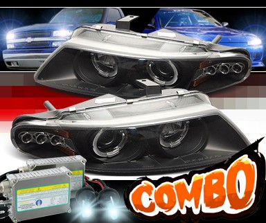 HID Xenon + SPEC-D® Halo LED Projector Headlights (Black) - 97-00 Dodge Avenger