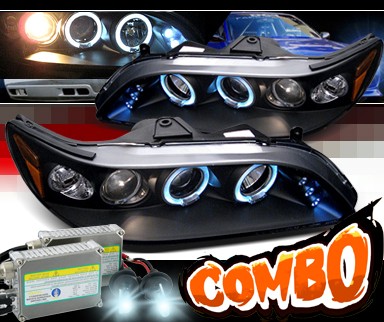 HID Xenon + SPEC-D® Halo LED Projector Headlights (Black) - 98-02 Honda Accord