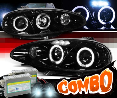 HID Xenon + SPEC-D® Halo LED Projector Headlights (Glossy Black) - 01-05 Mazda MX-5 MX5