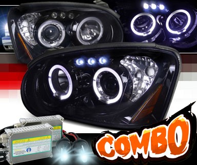 HID Xenon + SPEC-D® Halo LED Projector Headlights (Glossy Black) - 04-05 Subaru Impreza