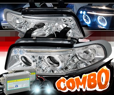 HID Xenon + SPEC-D® Halo Projector Headlights - 96-99 Audi A4 with 2 piece headlight