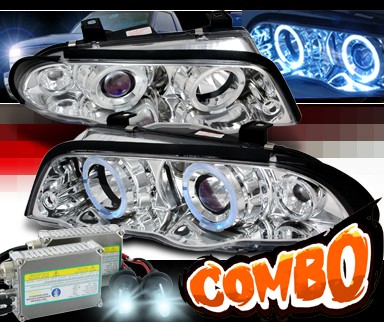 HID Xenon + SPEC-D® Halo Projector Headlights - 99-01 BMW 323i E46 4dr.