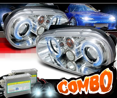 HID Xenon + SPEC-D® Halo Projector Headlights - 99-05 VW Golf MK-IV Volkswagen