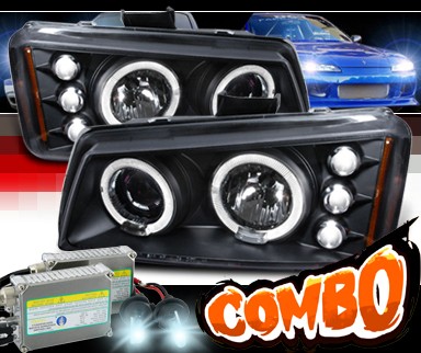 HID Xenon + SPEC-D® Halo Projector Headlights (Black) - 03-06 Chevy Silverado