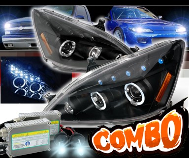 HID Xenon + SPEC-D® Halo Projector Headlights (Black) - 03-07 Honda Accord