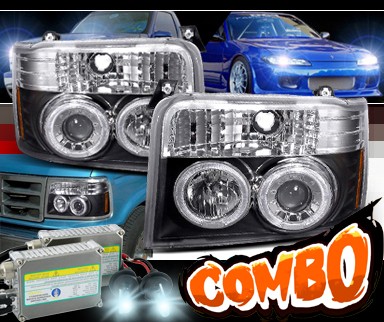 HID Xenon + SPEC-D® Halo Projector Headlights (Black) - 92-96 Ford Bronco