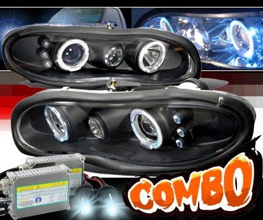 HID Xenon + SPEC-D® Halo Projector Headlights (Black) - 98-02 Chevy Camaro
