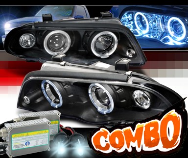 HID Xenon + SPEC-D® Halo Projector Headlights (Black) - 99-01 BMW 330i E46 4dr.