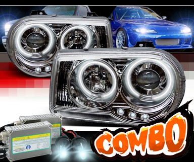 HID Xenon + Sonar® CCFL Halo Projector Headlights - 05-10 Chrysler 300C