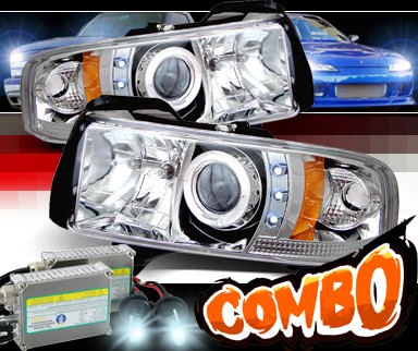 HID Xenon + Sonar® CCFL Halo Projector Headlights - 94-01 Dodge Ram 1500 Pickup