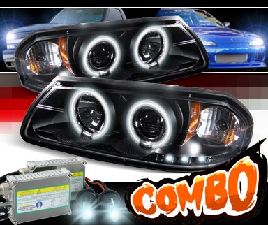 HID Xenon + Sonar® CCFL Halo Projector Headlights (Black) - 00-05 Chevy Impala