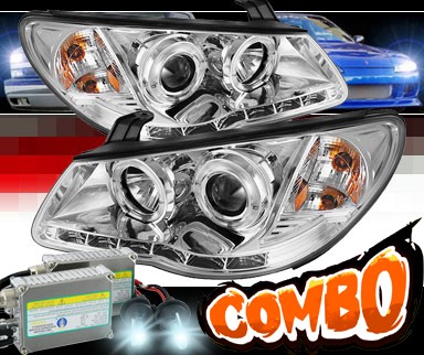 HID Xenon + Sonar® DRL LED Halo Projector Headlights - 07-10 Hyundai Elantra