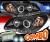 HID Xenon + Sonar® DRL LED Halo Projector Headlights (Black) - 07-10 Hyundai Elantra