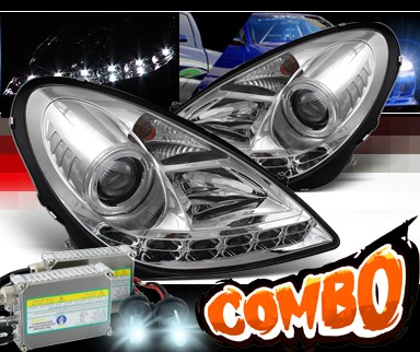 HID Xenon + Sonar® DRL LED Projector Headlights - 05-08 Mercedes Benz SLK280 R171 (w/o Stock HID)