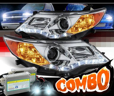 HID Xenon + Sonar® DRL LED Projector Headlights - 12-14 Toyota Camry