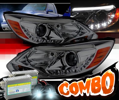 HID Xenon + Sonar® DRL LED Projector Headlights (Smoke) - 12-14 Ford Focus