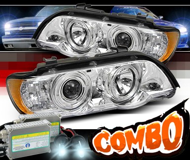 HID Xenon + Sonar® Halo Projector Headlights - 01-03 BMW X5 E53