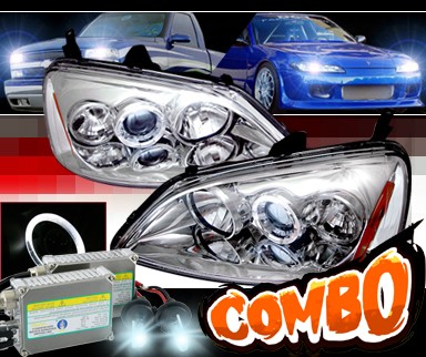 HID Xenon + Sonar® Halo Projector Headlights - 01-03 Honda Civic
