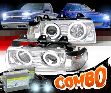 HID Xenon + Sonar® Halo Projector Headlights - 92-98 BMW 318i E36 4dr.