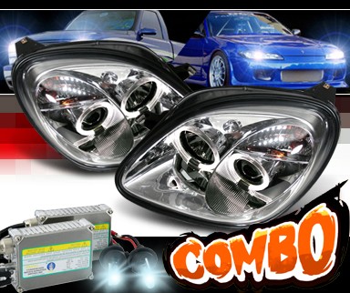 HID Xenon + Sonar® Halo Projector Headlights - 98-00 Mercedes-Benz SLK230 R170 with Bosch Converter Harnesses