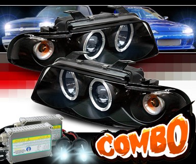 HID Xenon + Sonar® Halo Projector Headlights (Black) - 00-01 Audi S4