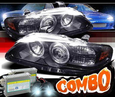 HID Xenon + Sonar® Halo Projector Headlights (Black) - 00-03 Nissan Sentra