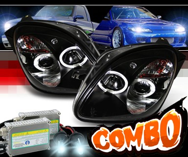 HID Xenon + Sonar® Halo Projector Headlights (Black) - 01-04 Mercedes-Benz SLK200 R170 SLK