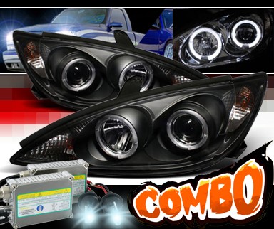 HID Xenon + Sonar® Halo Projector Headlights (Black) - 02-04 Toyota Camry