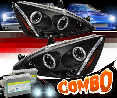 HID Xenon + Sonar® Halo Projector Headlights (Black) - 03-07 Honda Accord