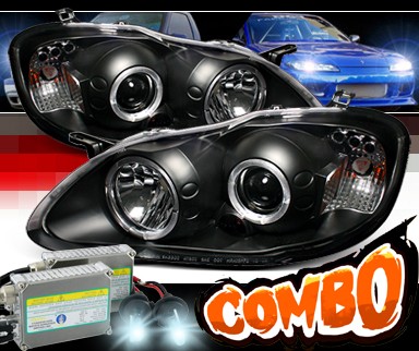 HID Xenon + Sonar® Halo Projector Headlights (Black) - 03-08 Toyota Corolla