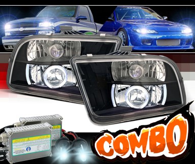 HID Xenon + Sonar® Halo Projector Headlights (Black) - 05-09 Ford Mustang