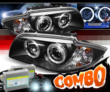 HID Xenon + Sonar® Halo Projector Headlights (Black) - 08-12 BMW 128i E82/E88