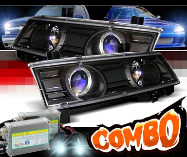 HID Xenon + Sonar® Halo Projector Headlights (Black) - 92-96 Honda Prelude