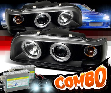 HID Xenon + Sonar® Halo Projector Headlights (Black) - 93-97 Volvo 850